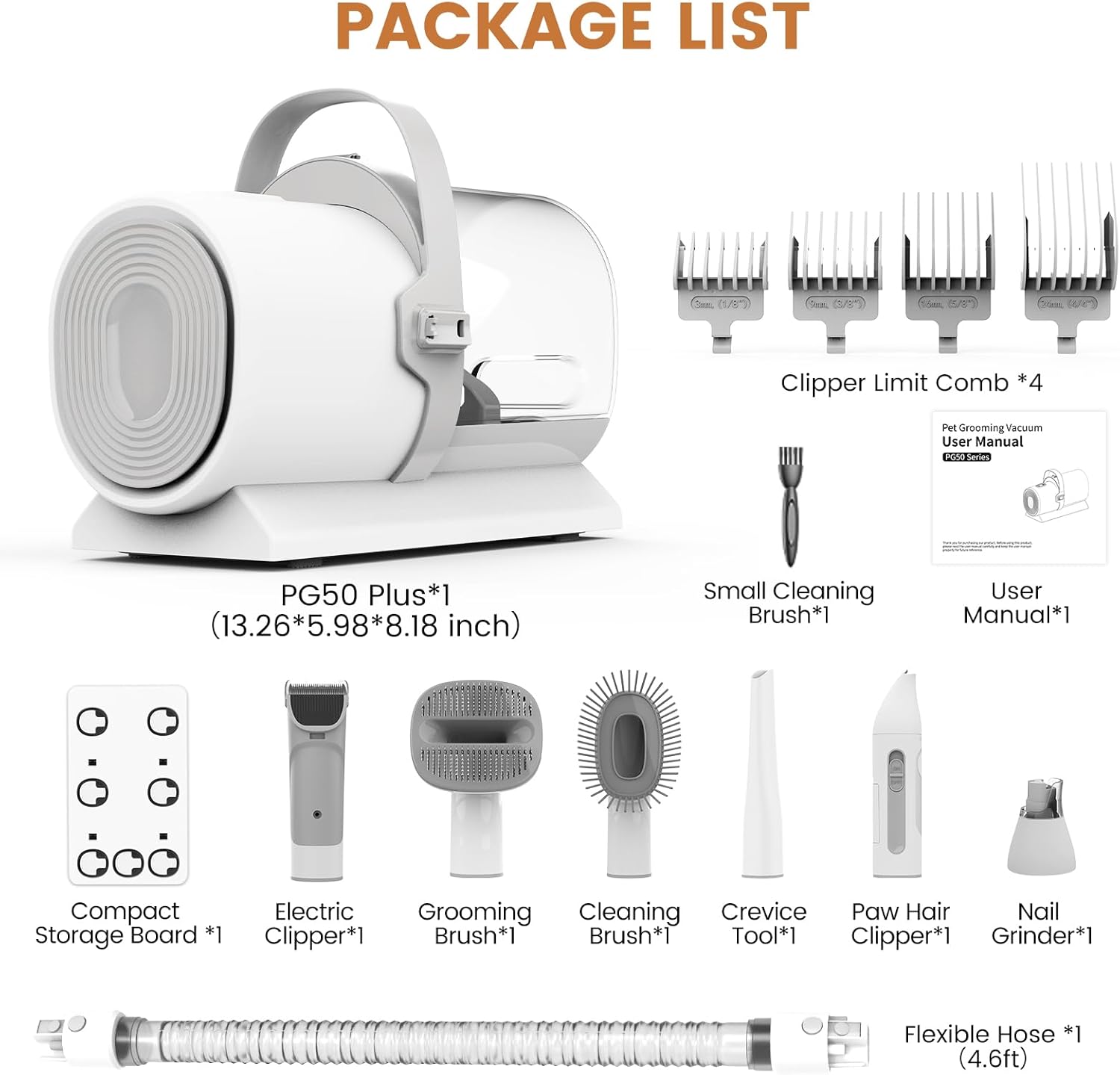FIXR pet grooming vacuum kit packaging box contents for authentic USA import model