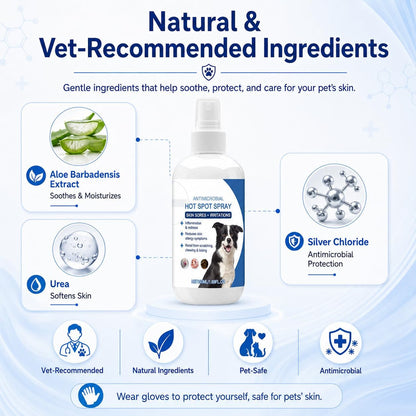 Cwdbbzj pet skin care spray applied gently to irritated dog fur