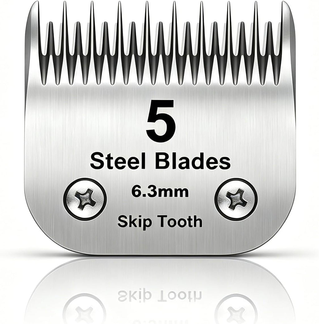 7 Skip Tooth Detachable Pet Dog Grooming Steel Blades,Compatible with Andis,Oster A5,Wahl KM10 Series Clippers,Cut Length 1/8-Inch (3.2mm) 1 Pack - Image 11