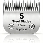 7 Skip Tooth Detachable Pet Dog Grooming Steel Blades,Compatible with Andis,Oster A5,Wahl KM10 Series Clippers,Cut Length 1/8-Inch (3.2mm) 1 Pack - Image 11