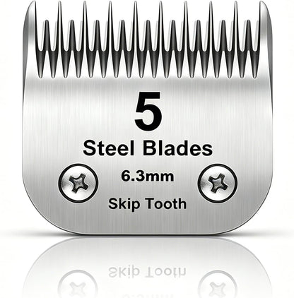 7 Skip Tooth Detachable Pet Dog Grooming Steel Blades,Compatible with Andis,Oster A5,Wahl KM10 Series Clippers,Cut Length 1/8-Inch (3.2mm) 1 Pack - Image 11