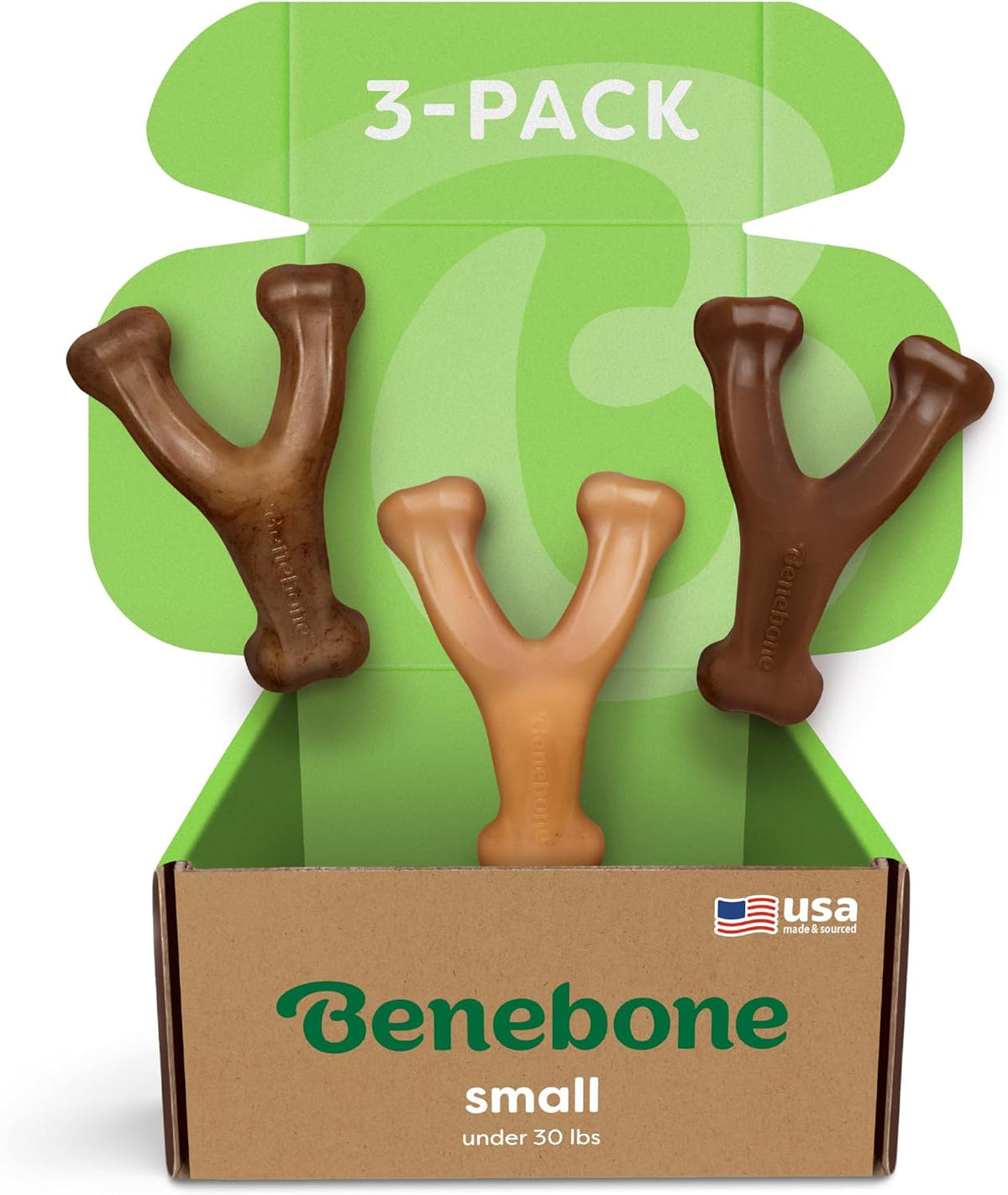 Benebone 3-Pack Wishbone Durable Dog Chew Toy for Aggressive Chewers, Variety Pack-Bacon, Chicken, Peanut Made in USA, Medium - Image 7