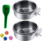 kathson Stainless Steel Bowls for Birds,4 Pcs Parrot Feeder Dish Cups,Bird Cage Water Food Bowl Coop Cup with Clamp Holder for Parrots Cockatiel Budgies Parakeet Lovebird(S) - Image 12