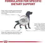 USA imported Royal Canin veterinary gastrointestinal dry dog kibble pack top view for stool quality