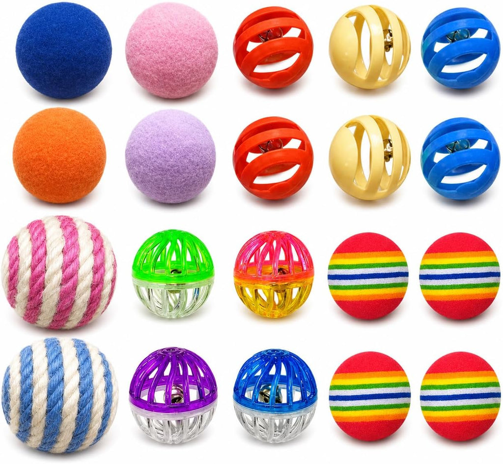 Cat Toys for Indoor Cats, 34 Packs Interactive Cat Toy Set with Colorful Springs Toys, Mouse Toy, Catnip Ropes, Balls, Bells, and Sisal Ball for Kitten Toys - Image 10