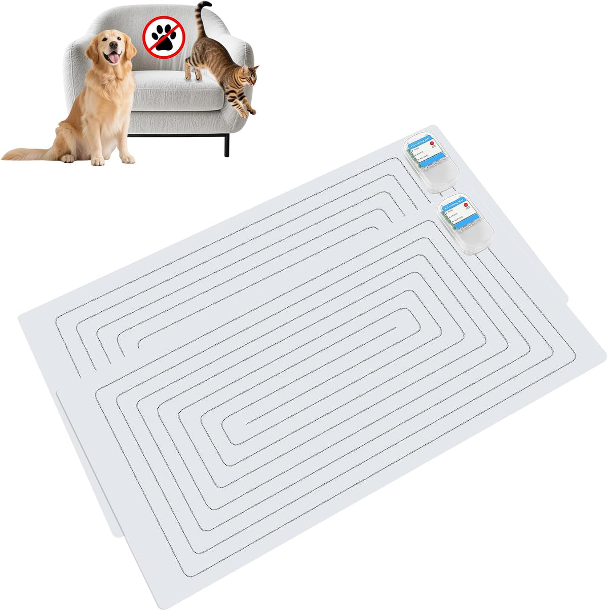 PAPARELA Scat Shock Mat for Dogs and Cats Indoor, Pet Shock Mats for Training Pets, Electric Repellent Mat Keeps Dogs and Cats Off Counter, Couch and Sofa, 3 Training Modes (60"x 12" Two Pieces) - Image 10