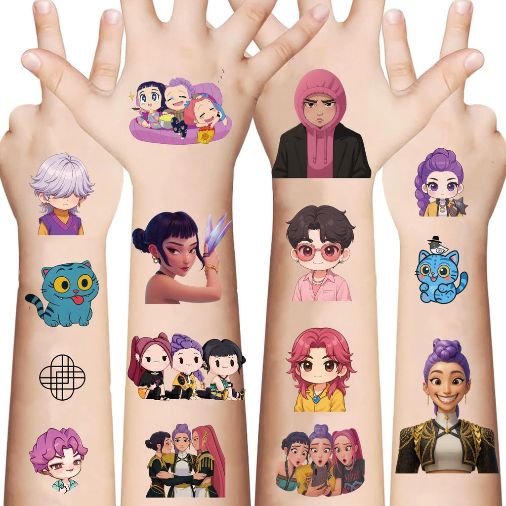 HecticCore Demon Movie Hunters temporary tattoo sheets front view