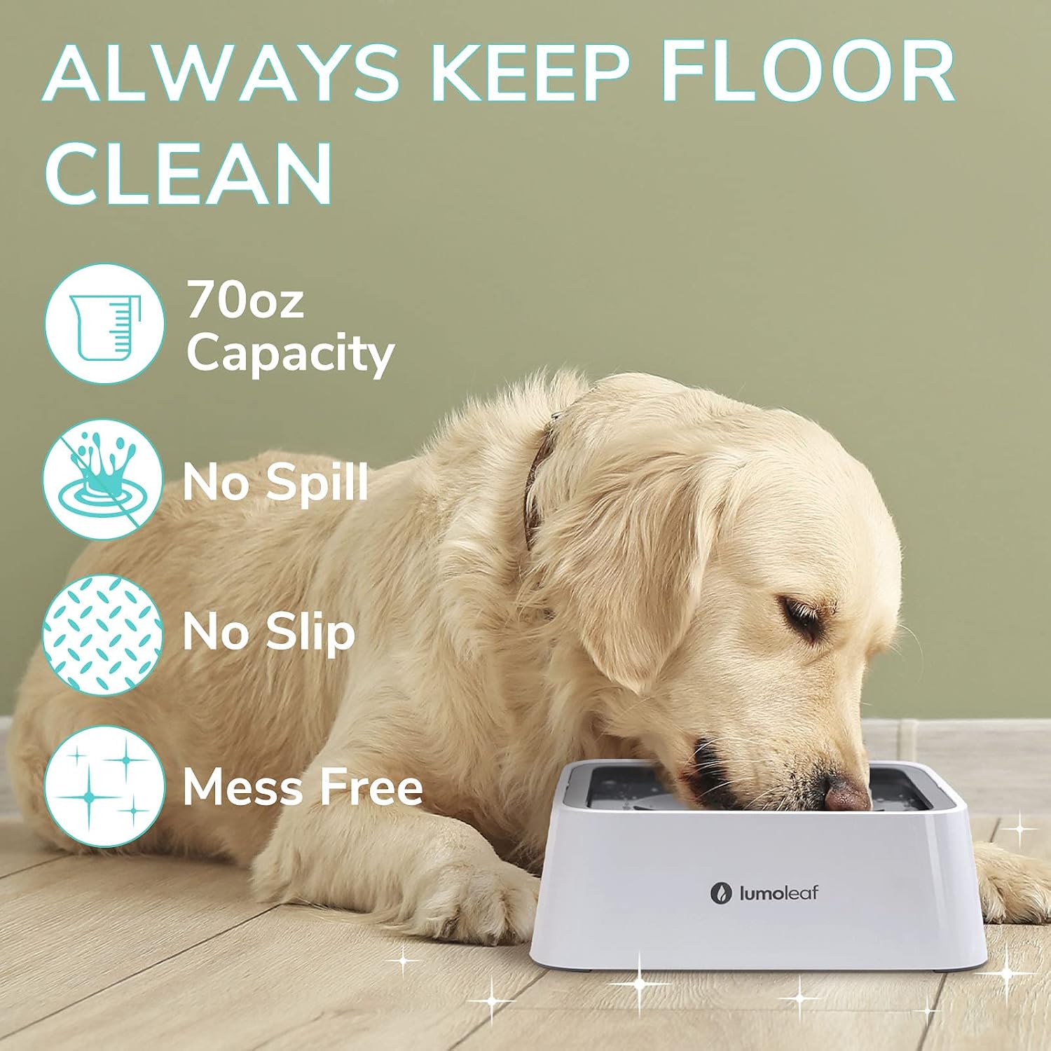 Splash proof pet water dispenser with floating disk mechanism