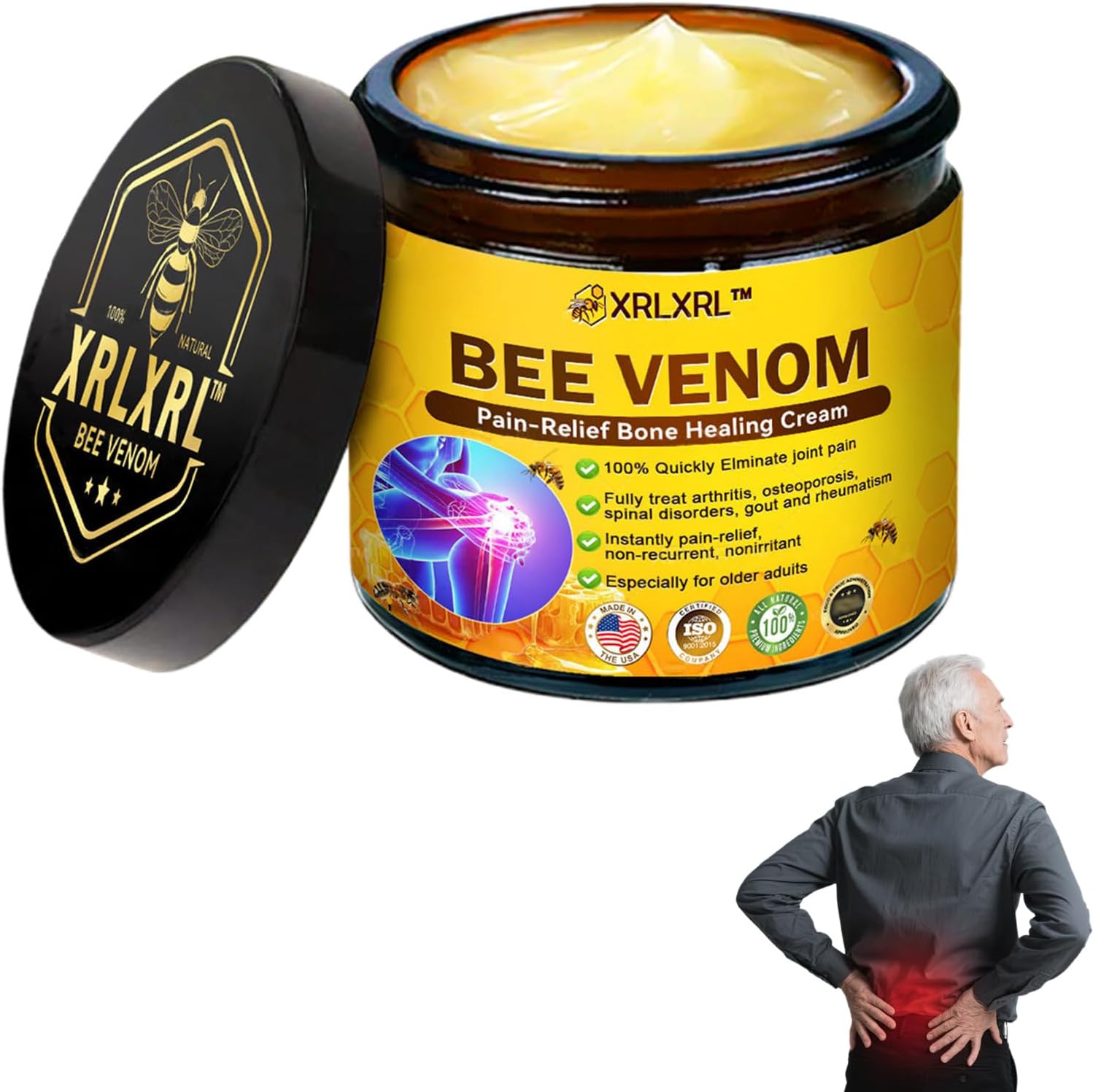 Dooeka XRLXRL Bee Venom Pain Relief Bone Healing Cream bottle front view