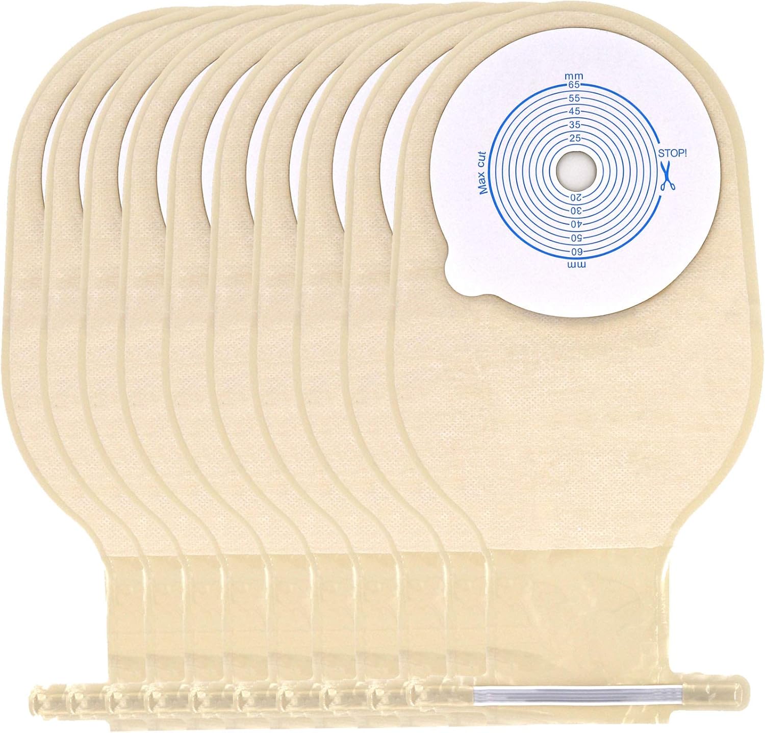YEYSXSY one piece drainable colostomy bag front view showing translucent film