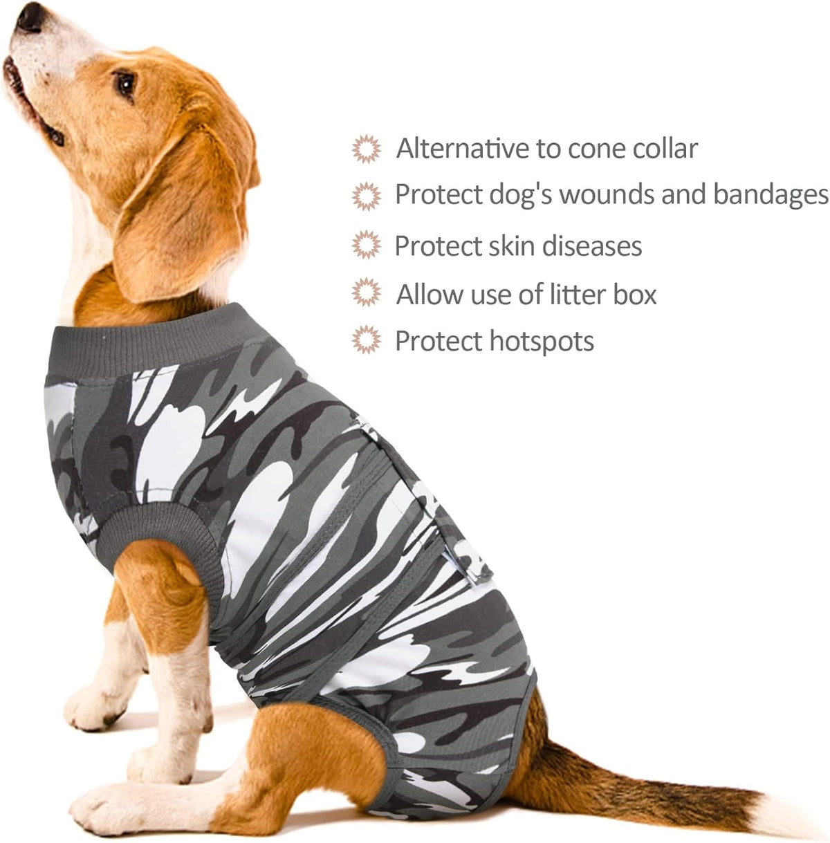 Size guide visualization for Kuoser pet surgery clothing