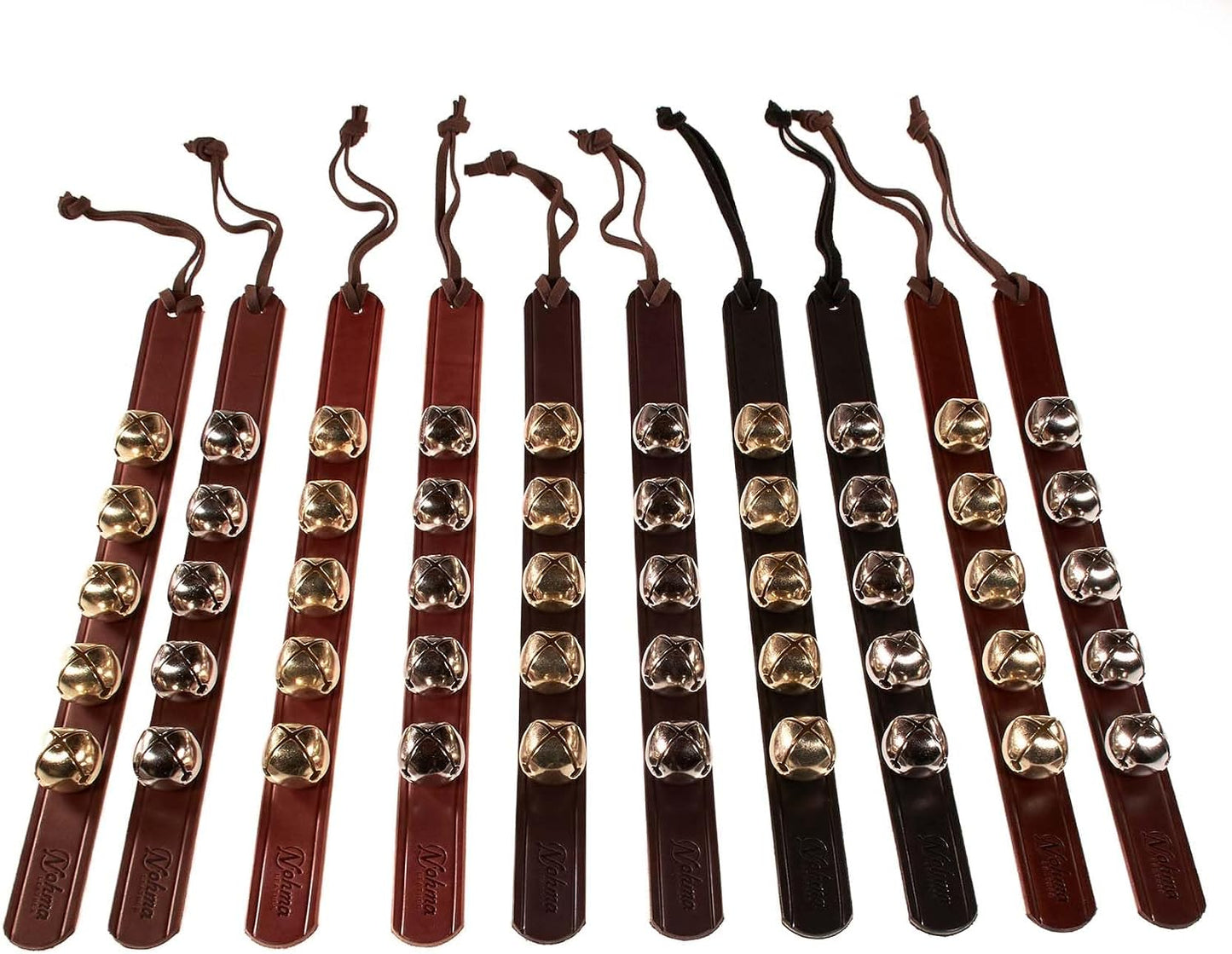 Handmade leather strap with brass bells for shopkeeper alert