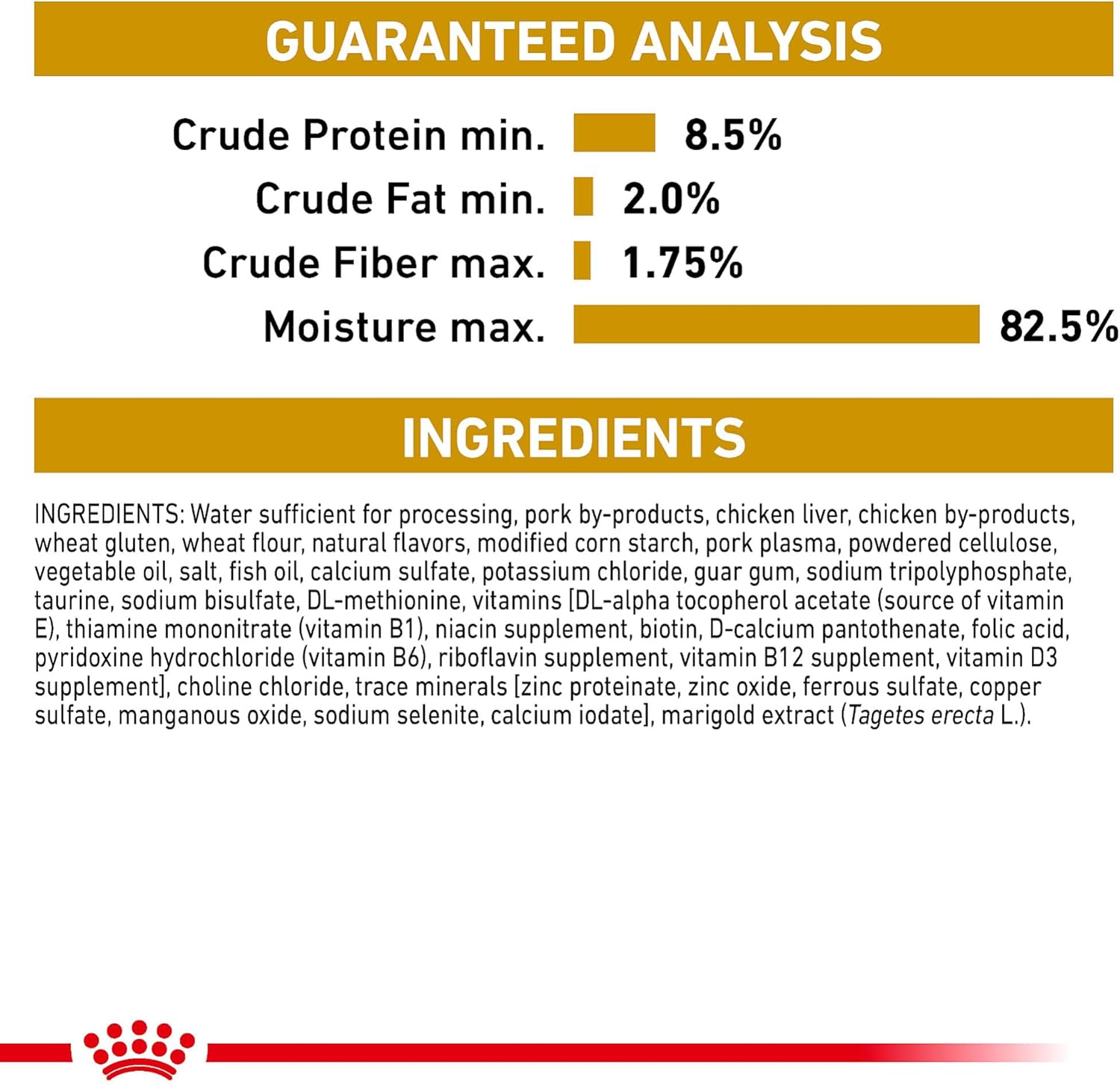 Authentic USA imported Royal Canin Feline Urinary SO wet food case showing top seal