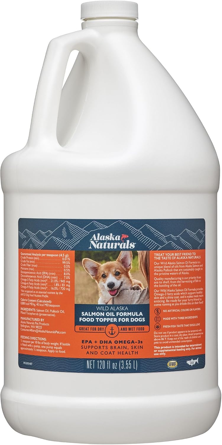 Alaska Naturals Wild Alaskan Salmon Fish Oil Supplement for Dogs Skin and Coat with EPA DHA Omega 3 Fatty Acids Liquid Food Topper 32 oz. - Image 9