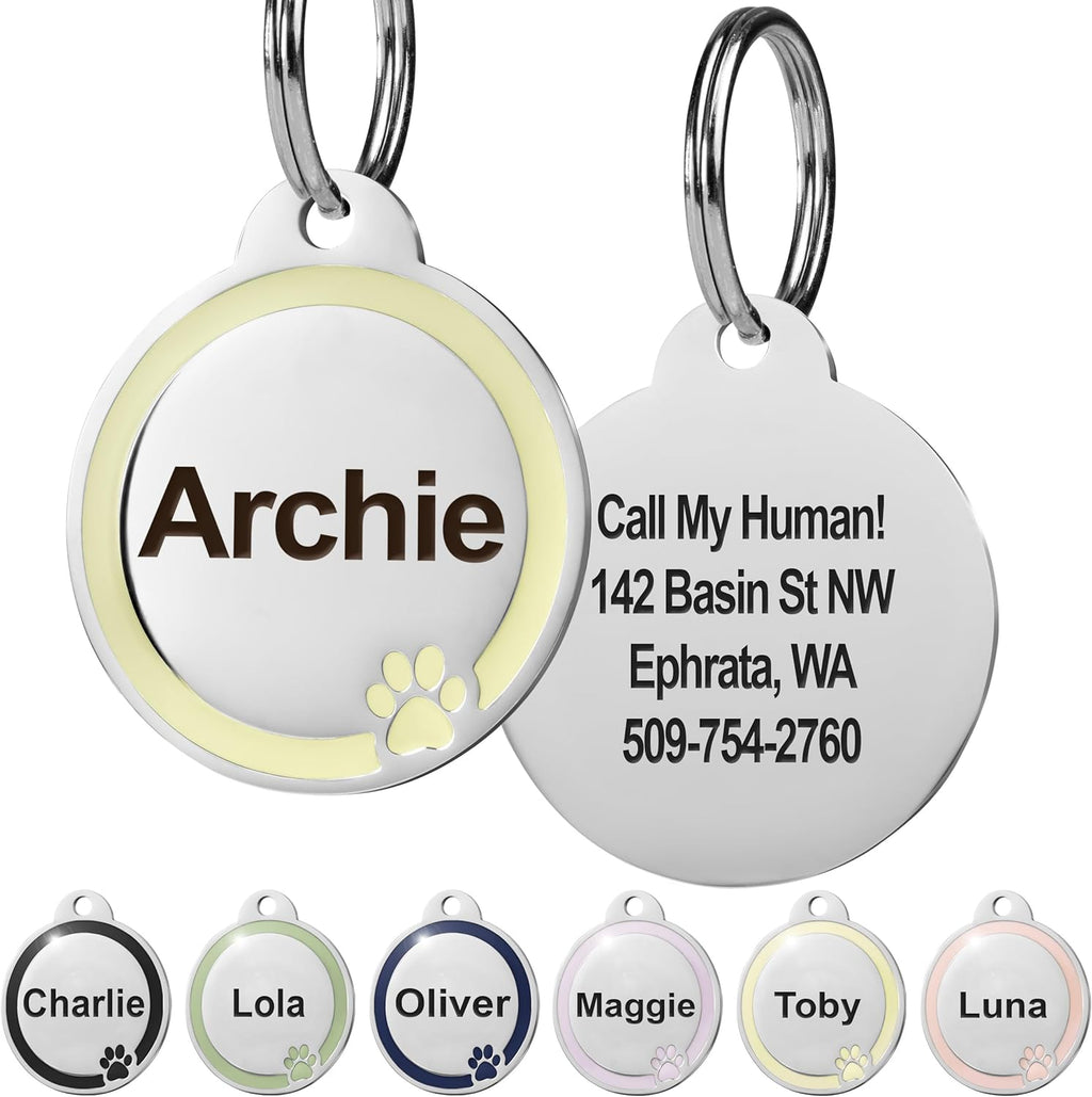GoTags premium enamel paw print pet identity accessory imported from the United States