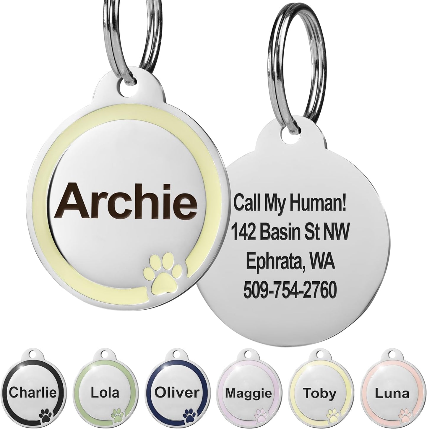 GoTags premium enamel paw print pet identity accessory imported from the United States