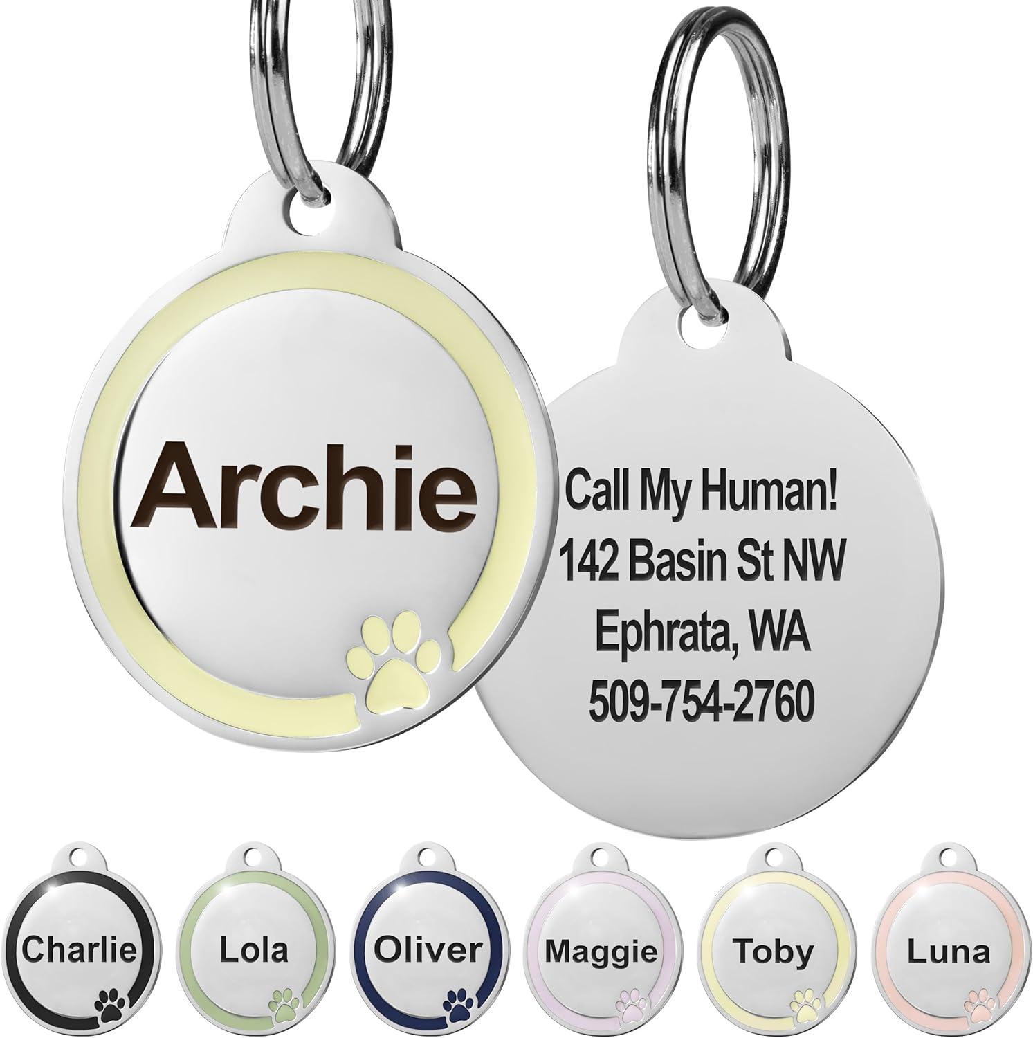 GoTags premium enamel paw print pet identity accessory imported from the United States
