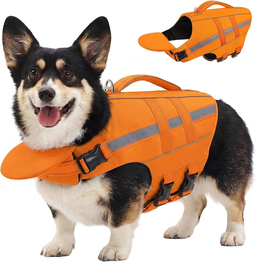 Dog Life Jacket Dog Life Vest for Swimming Boating with Detachable Front Chin Float High Buoyancy Pool Lifesaver Adjustable Reflective Ripstop Pet Preserver with Rescue Handle(Turquoise, 2XL) - Image 14