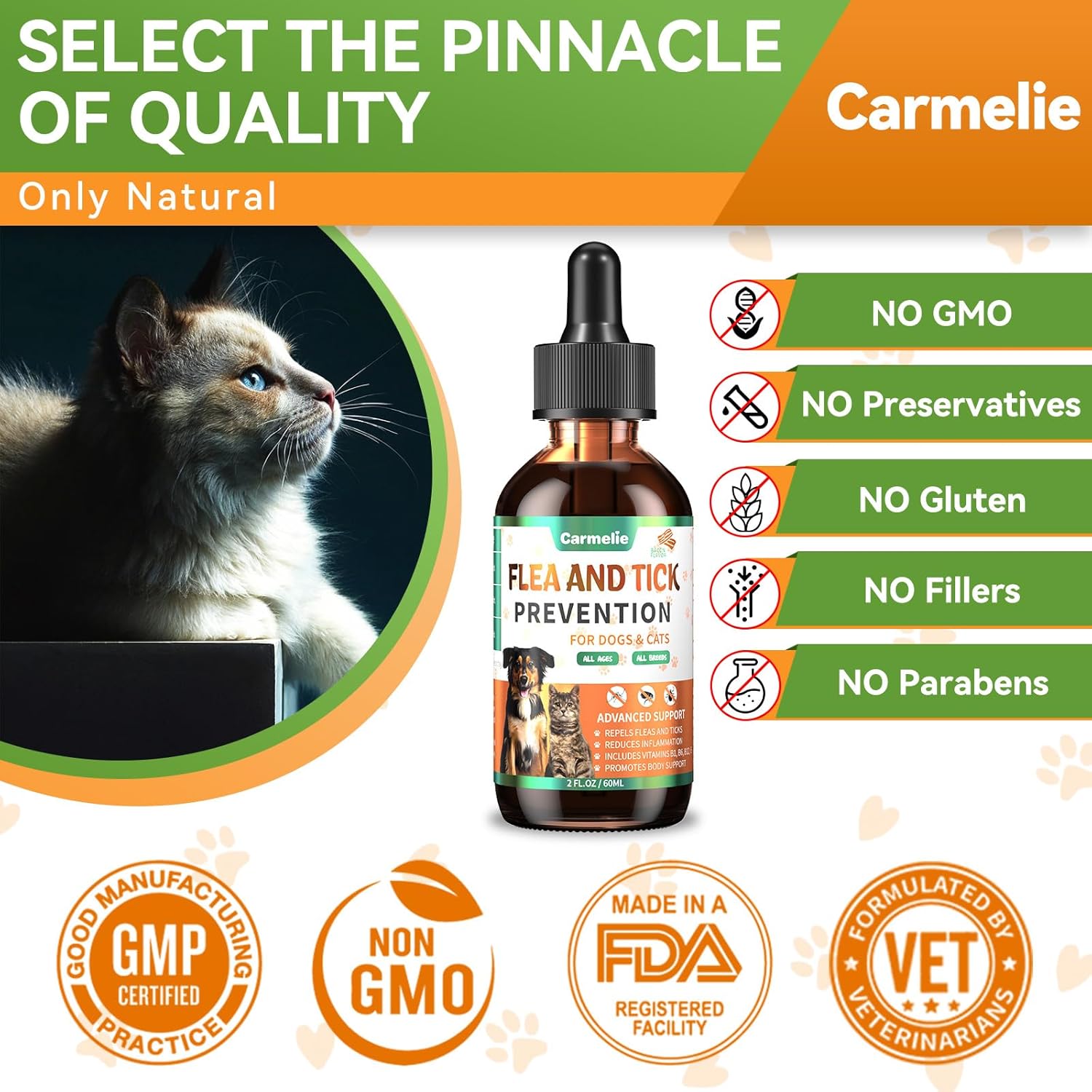 Carmelie herbal flea control for cats and dogs authentic imported packaging