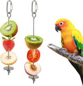 2 Pcs Bird Cage Food Holder Stainless Steel Parrot Fruit & Vegetable Skewer Hanging Foraging Toy for Parakeets, Budgies, Macaws - Image 1