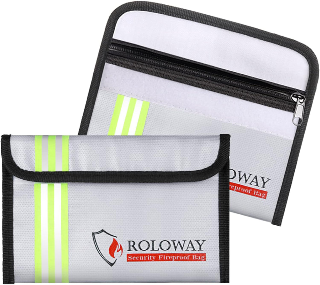 ROLOWAY Small Fireproof Bag (5 x 8 inches), Non-itchy Fireproof Money Bag for Cash, Valuables, Passport, Currency & Keys (2-Pack) - Image 14