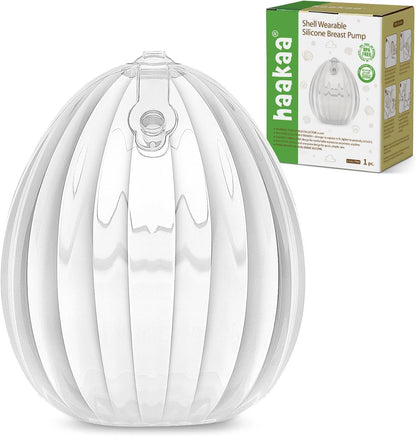 Haakaa Shell Wearable Manual Breast Pump front view of the silicone milk collector