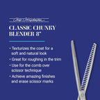 Chris Christensen 7 inch curved shear and 8 inch straight shear close up view