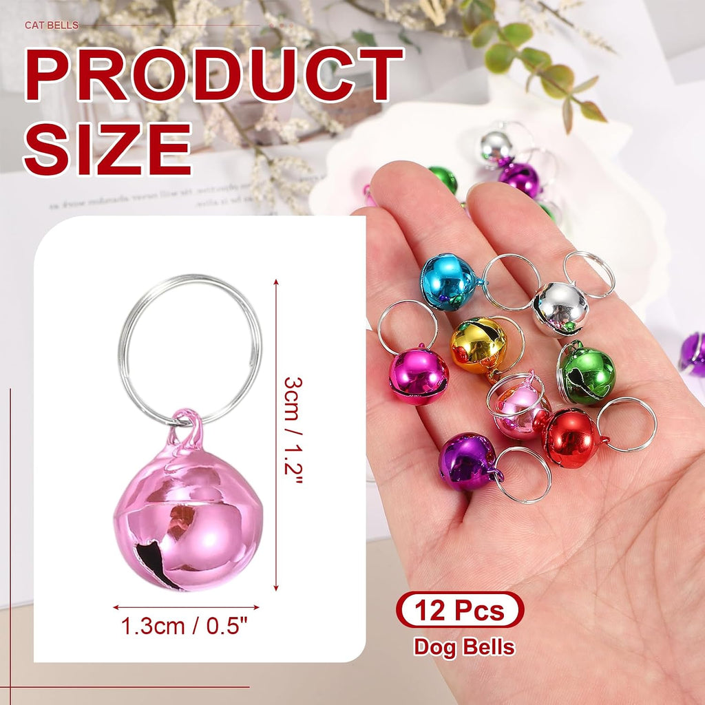 PATIKIL mini cat bells close up highlighting the secure silver snap clasp attachment