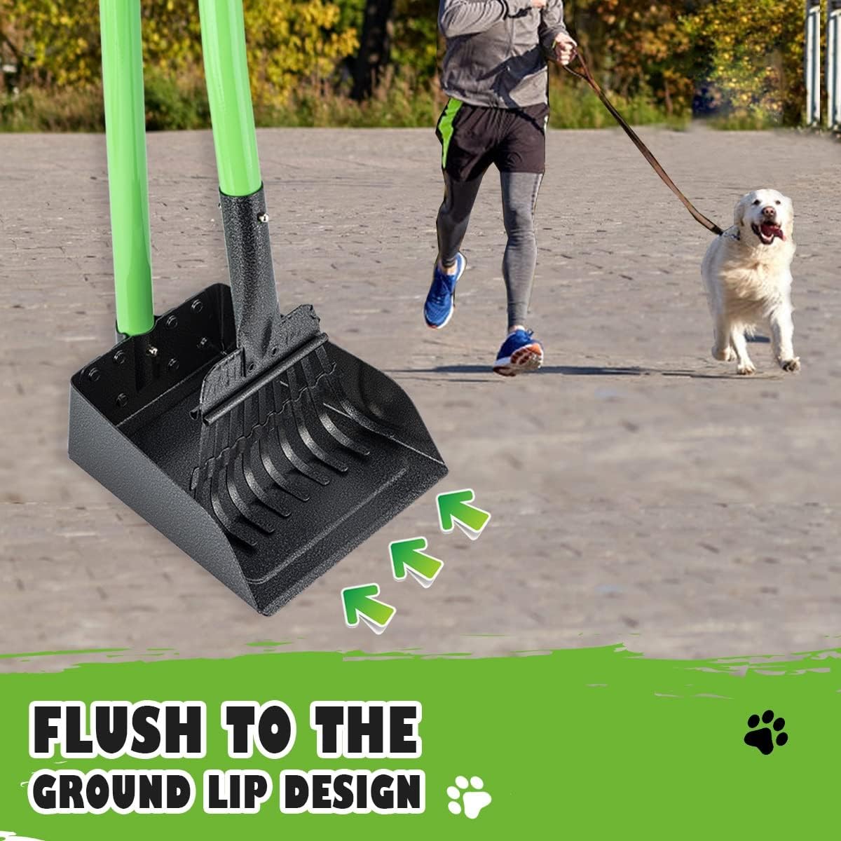 Rustproof aluminum tray and metal rake for dog poop cleanup