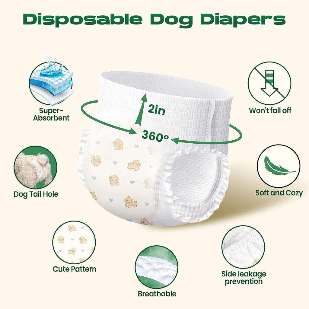 Stretchy elastic full wrap dog diaper pants for puppy training