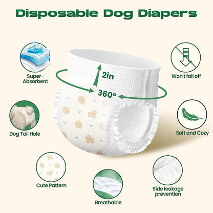 Stretchy elastic full wrap dog diaper pants for puppy training