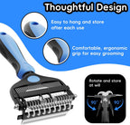 Foldable pet dematting comb with non slip handle for thick fur