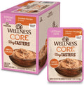 Wellness CORE Tiny Tasters Minced Kitten Wet Cat Food box front view showing 12 pouches