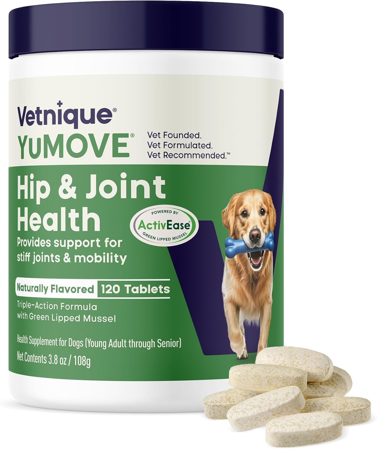 YuMOVE Dog Hip & Joint Supplement, Regular or Advanced Strength - ActivEase Green Lipped Mussel, Glucosamine, Hyaluronic Acid & Omega 3 - Chewable Tablets (300ct Chewable Tablets, Regular Strength) - Image 11