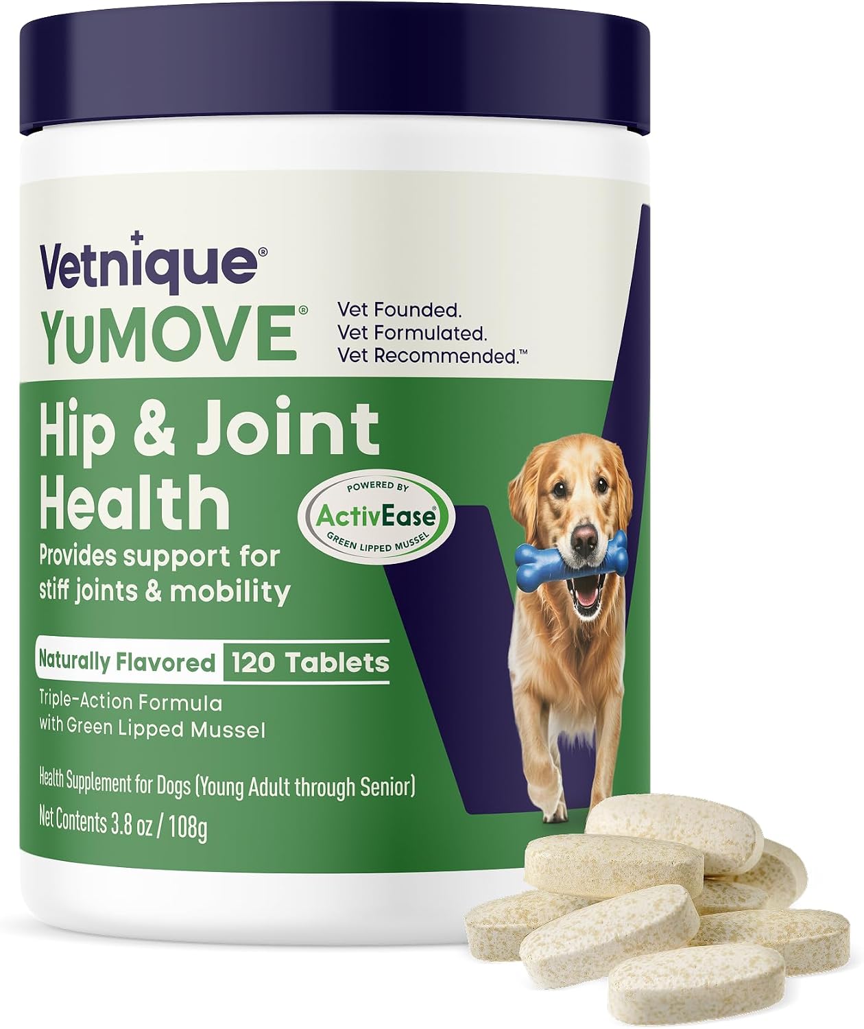 YuMOVE Dog Hip & Joint Supplement, Regular or Advanced Strength - ActivEase Green Lipped Mussel, Glucosamine, Hyaluronic Acid & Omega 3 - Chewable Tablets (300ct Chewable Tablets, Regular Strength) - Image 12