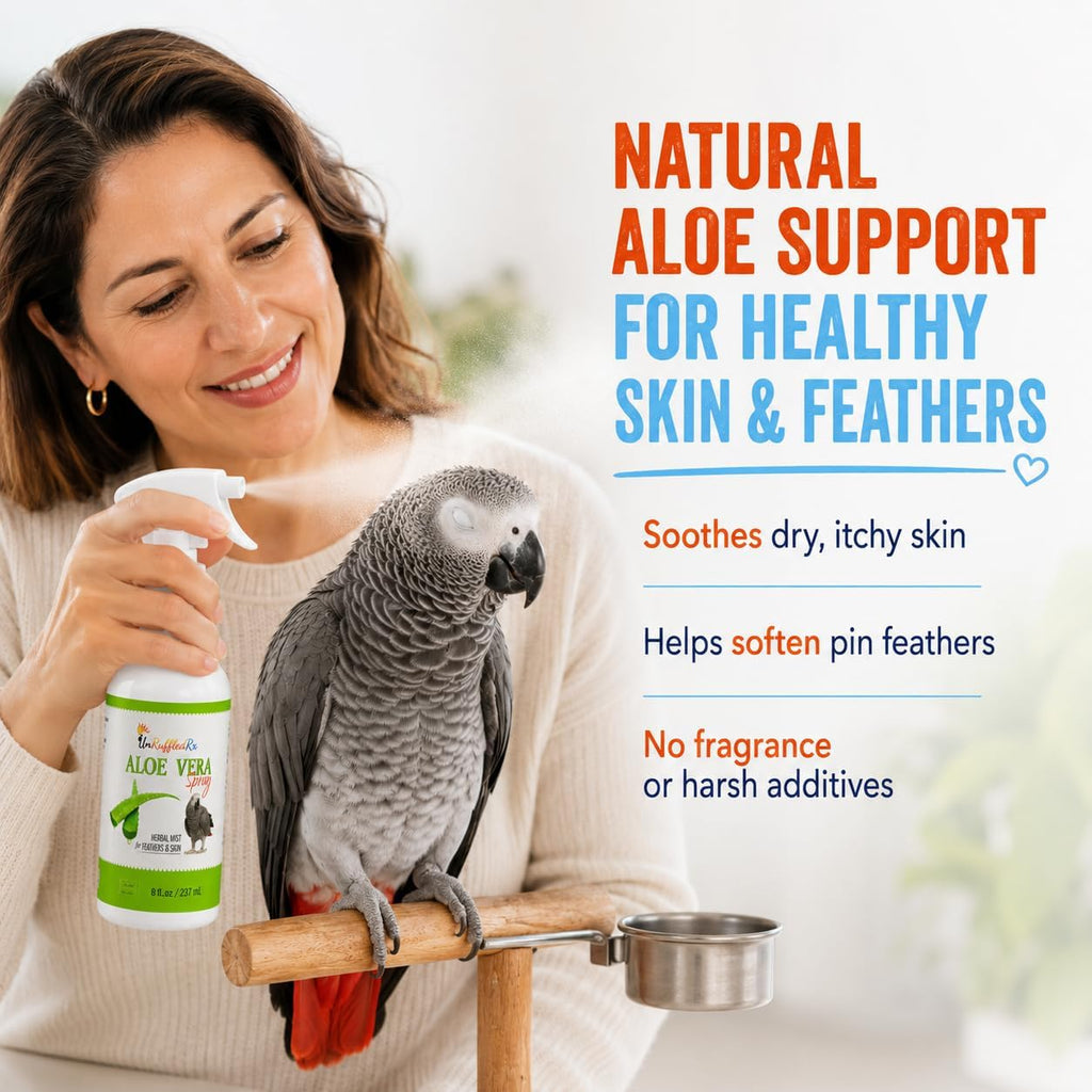 Close up of UnRuffledRx aloe vera mist spray nozzle and label details