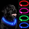 NOVKIN LED Dog Collar, Cut-to-Fit Light Up Dog Collar for Night Walking, IP67 Waterproof USB Rechargeable Glowing Pet Collar, High Visibility Super Bright Safety Lights for S/M/L Dogs(Blue) - Image 1