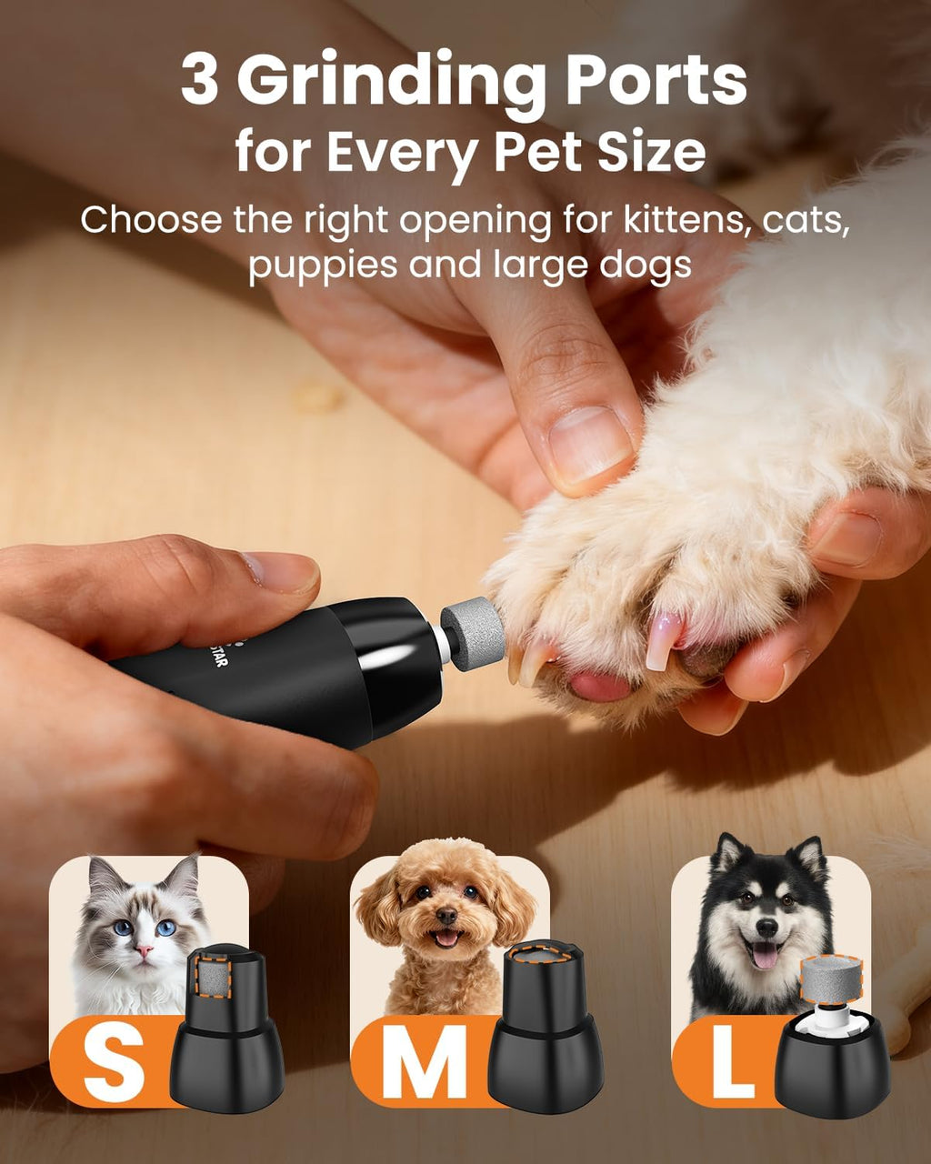 Demonstration of the low-noise ceramic blades on the M&M STAR professional pet grooming clipper.