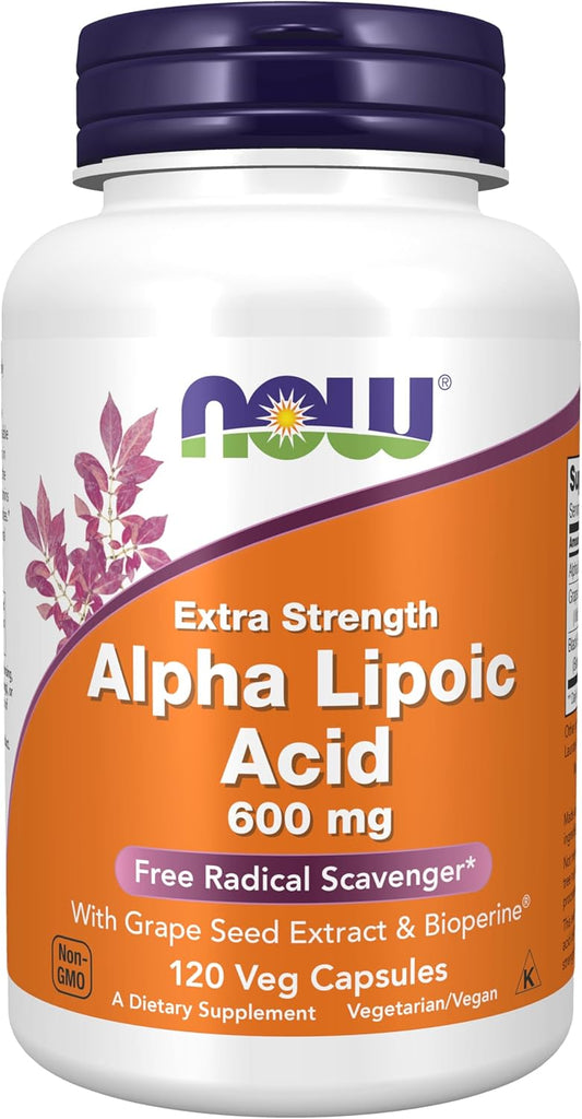 Now Foods Alpha Lipoic Acid Capsules 600mg - 120 Capsules - Image 1