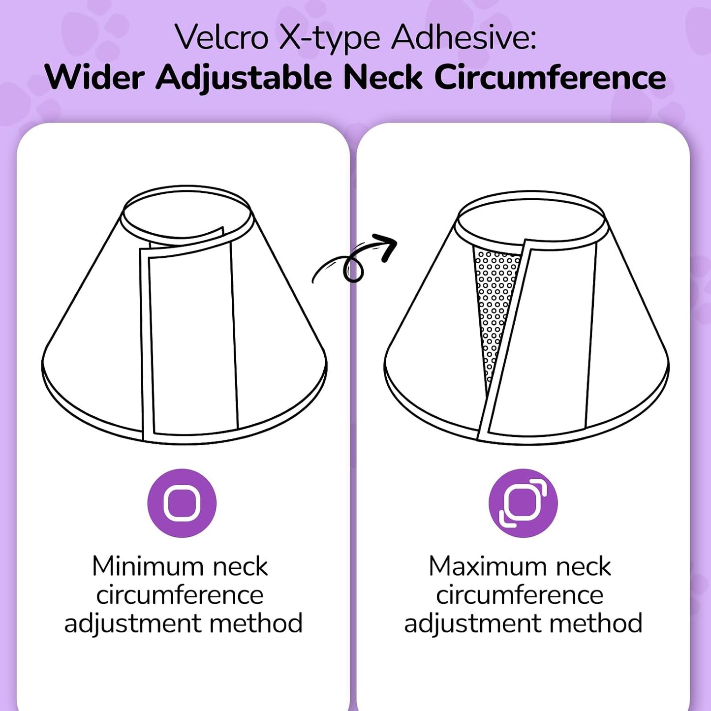 Dual outer reinforcement buckles on the cervical spine area of the soft dog surgery collar.
