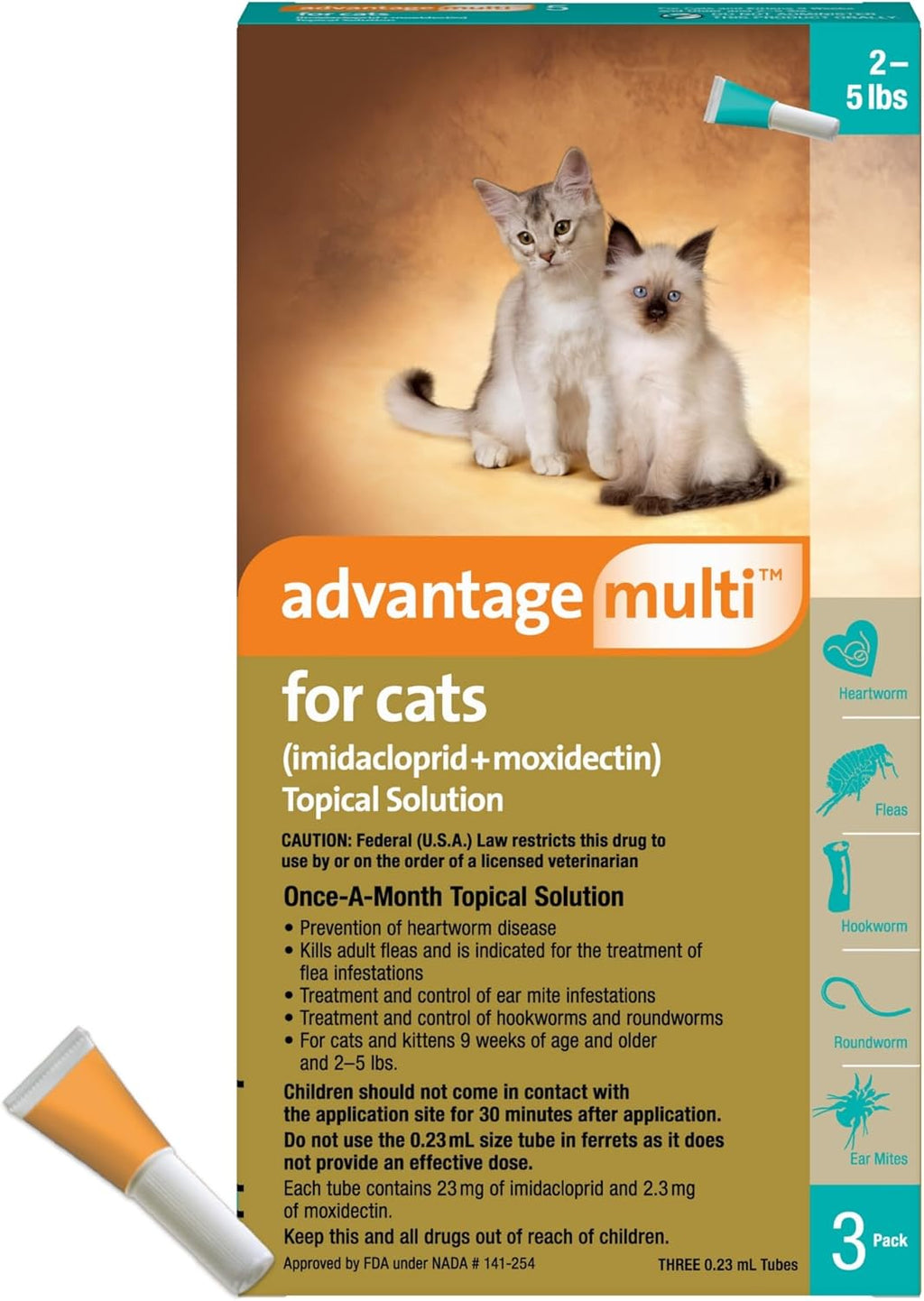Advantage Multi for Cats 5-in-1 Heartworm Prevention | Kills Fleas & More | Cats 9.1-18 lbs. | 6-Month Supply - Image 10