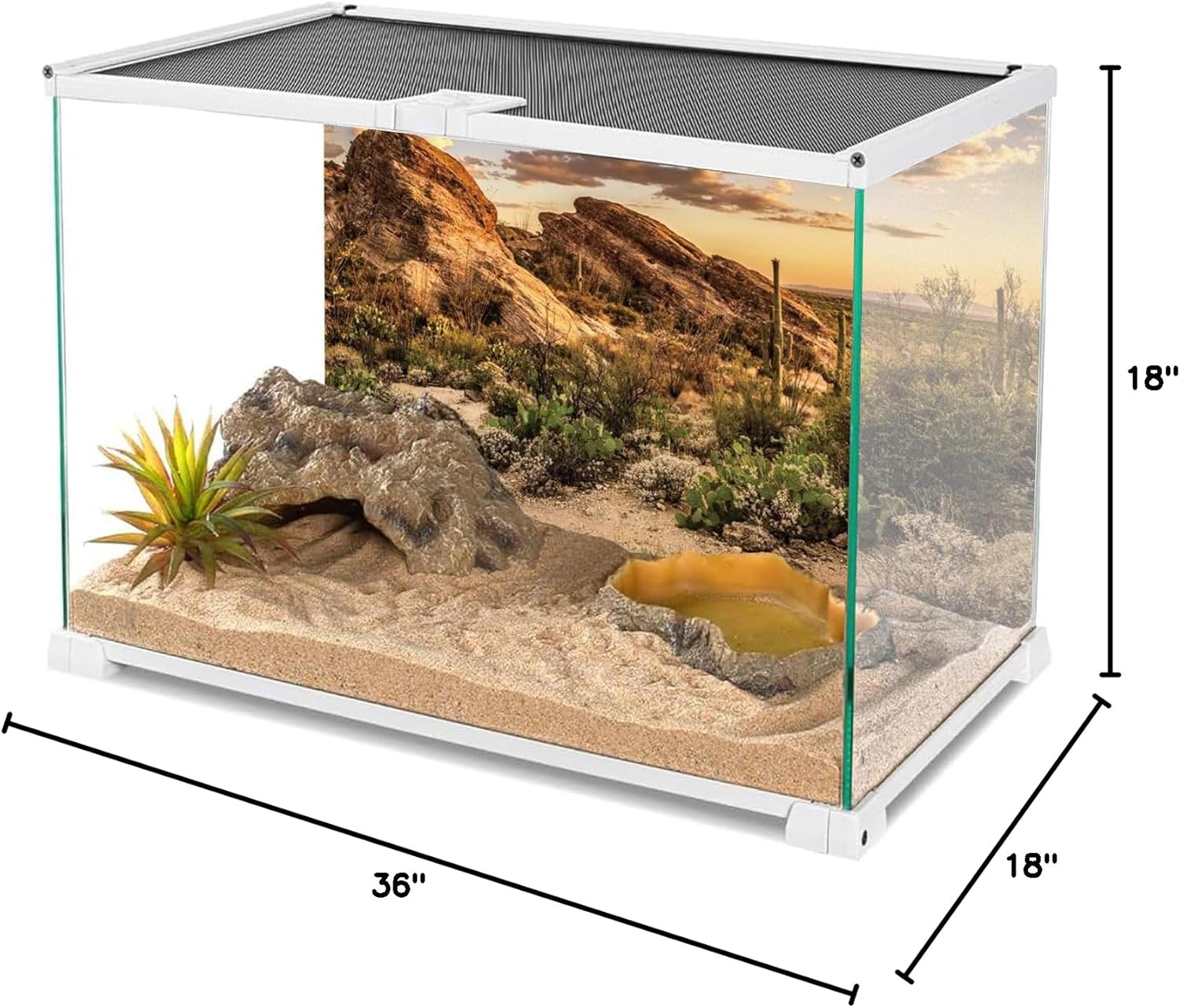 High definition fabric reptile tank background for leopard gecko and bearded dragon habitats.