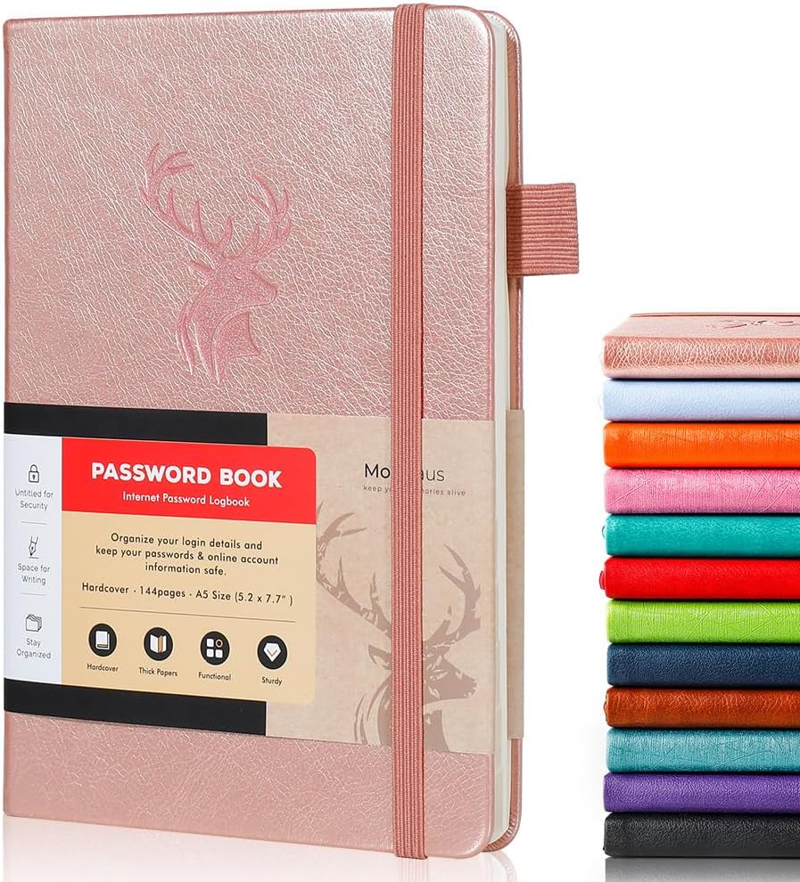 molekaus Password Book with Alphabetical Tabs Small Password Keeper with Extra Password Space to Change Password. Password Notebook for Home or Office for Internet Log In, 6.1 * 3.7in Orange - Image 14