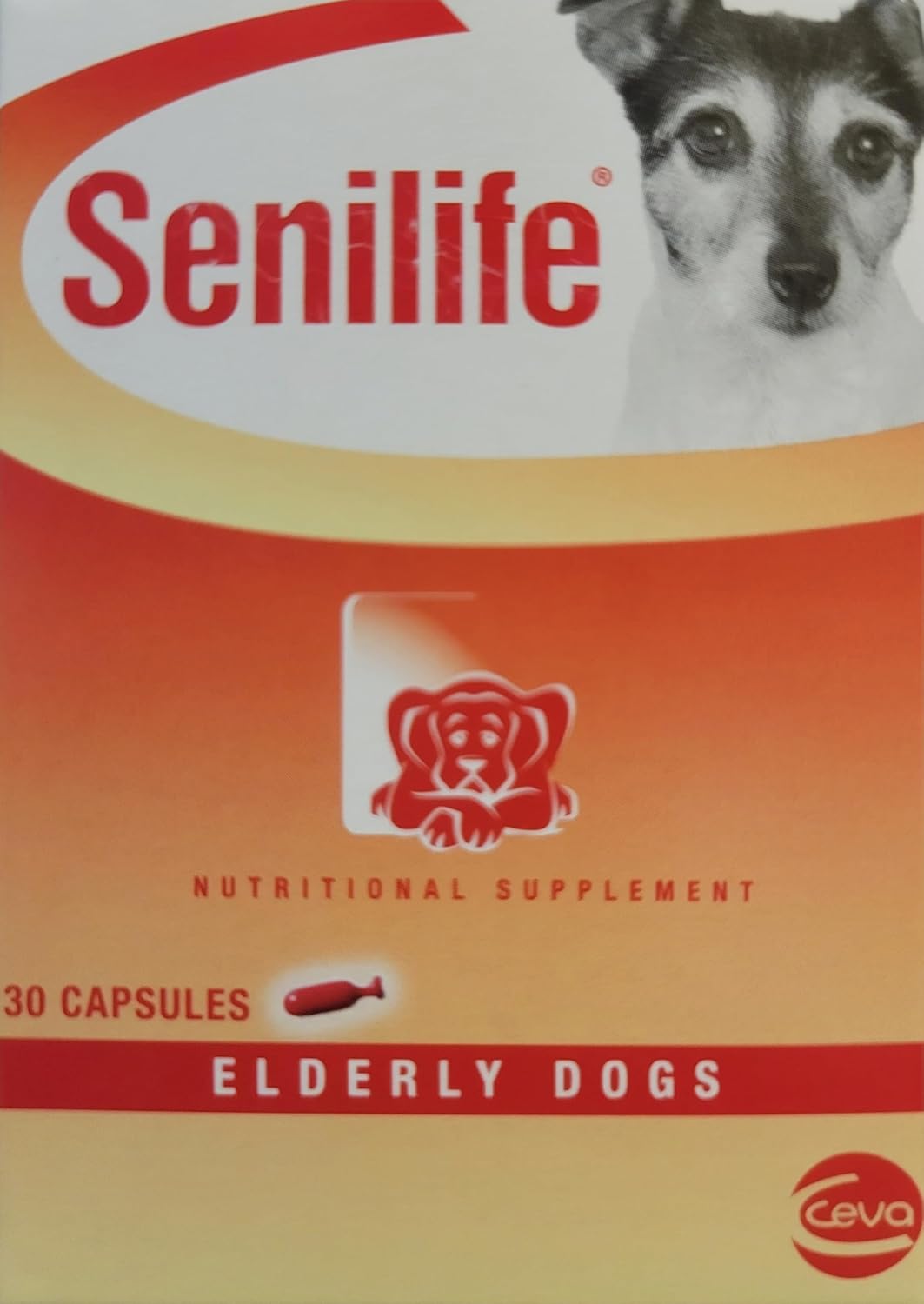 Detailed label of Senilife brain health supplement for dogs