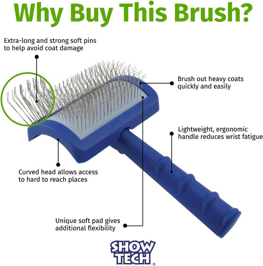 Show Tech dog brush with extra long soft pins for doodle breeds