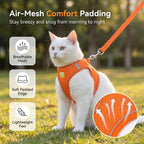 Cat Harness and Leash, Cat Harness and Leash Escape Proof (Orange-M) - Image 2