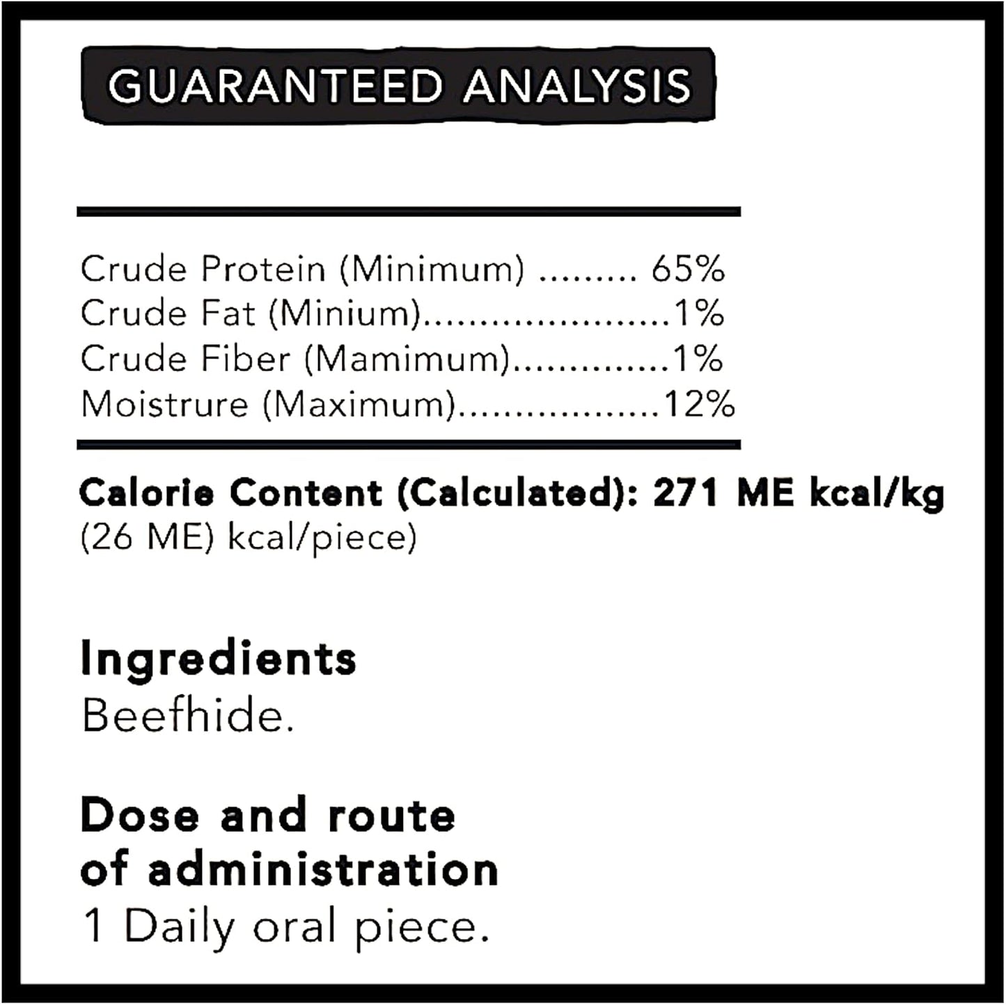 Odorless single ingredient dog munchies for dental health care