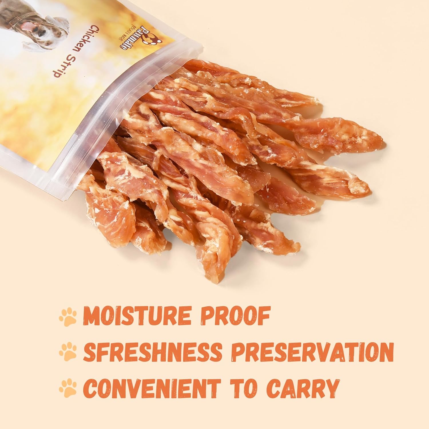 Pawmate chicken jerky strips 10.6 ounce bag size