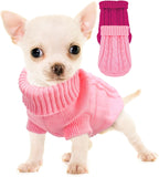 Kallfir's cutie XXS Dog Sweater, 2 Pieces Turtleneck Knitted Chihuahua Sweater Yorkie Teacup Dog Clothes Small Dogs Girl Winter Warm Sweaters Pet Cat Sweater Cold Weather Puppy Clothes XX-Small - Image 14