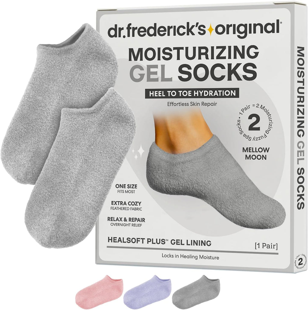 Dr. Frederick's Original Moisturizing Gel Socks front view packaging and product display